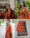 MF 1580 Orange Plain Designer Soft Lichi Silk Sarees Wholesale Market In Surat